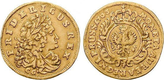 kosuke_dev 神聖ローマ帝国 プロイセン＝ブランデンブルク フリードリヒ1世 1703年 ダカット 金貨 美品