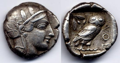 kosuke_dev 古代ギリシャ アッティカ アテナ フクロウ BC465-475年 テトラドラクマ 美品