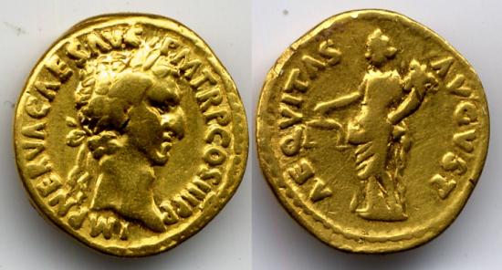 kosuke_dev ローマ帝国 マルクス・コッケイウス・ネルウァ  アウレウス貨 97年 美品