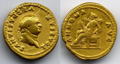 kosuke_dev ローマ帝国 ティトゥス・フラウィウス・ウェスパシアヌス アウレウス貨 78-79年 美品