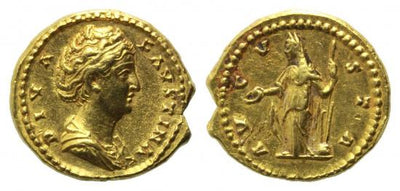kosuke_dev ローマ帝国 ファウスティナ1世 アウレウス貨 141年 極美品