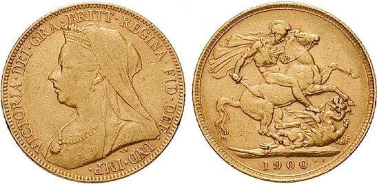 オーストリア ヴィクトリア 1893-1901年 ソブリン 金貨 美品