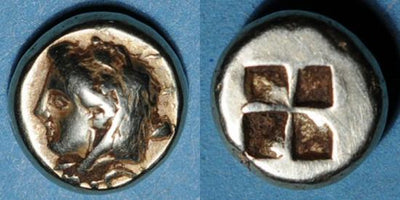 kosuke_dev 古代ギリシャ イオニア オムパレー エレクトラム金貨 BC387-326年 美品