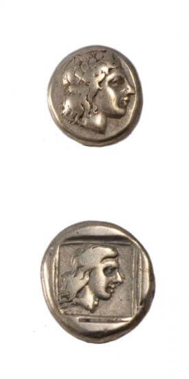 kosuke_dev 古代ギリシャ レスボス島 6エレクトラム金貨 BC480-350年 美品