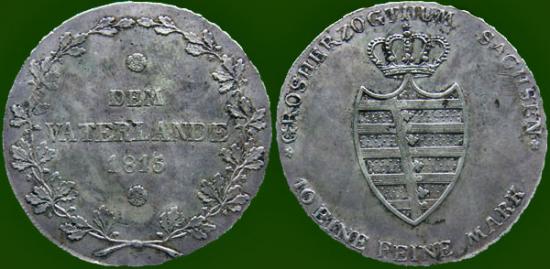 kosuke_dev ザクセン＝ヴァイマル＝アイゼナハ大公国 1815年 ターラー 銀貨 極美品