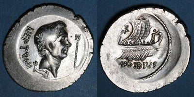 kosuke_dev ローマ帝国 ポンペイウス マルセイユ デナリウス貨 35-67年 美品