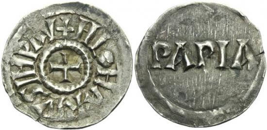 kosuke_dev ロタール1世 エンペラー デナリウス貨 817-855年 美品