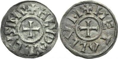 ローマ帝国 ルートヴィヒ1世 ルイ敬虔 814-840年 デナリウス貨 美品