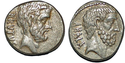 kosuke_dev 共和政ローマ ルキウス・ブルータス 紀元前54年 デナリウス貨 極美品