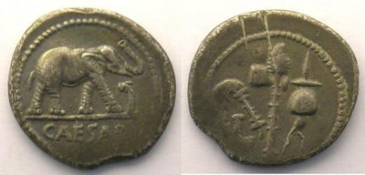 kosuke_dev 共和政ローマ ユリウス・カエサル ジュアリアス・シーザー 紀元前44年 デナリウス貨 美品-並品+