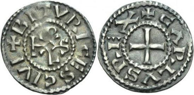 カロリング朝 シャルル2世 840-875年 デナリウス貨 極美品