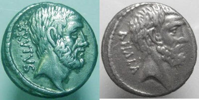 kosuke_dev 共和政ローマ ルキウス・ブルータス 紀元前54年 デナリウス貨 美品