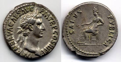 kosuke_dev ローマ帝国 ネルウァ＝アントニヌス朝 ネルウァ 97年 デナリウス貨 美品