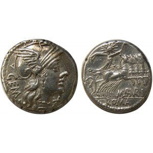 kosuke_dev ローマ帝国 共和政ローマ ローマ神 レピュブリック 紀元前123年 デナリウス貨 美品