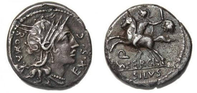 kosuke_dev 共和政ローマ イタリア マーカス・セルギウス 紀元前116-115年 デナリウス貨 美品