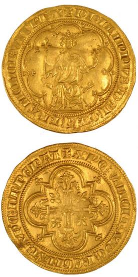 kosuke_dev 中世フランス カペー朝 フィリップ4世 AD1285-1314年 フラン金貨 準未使用