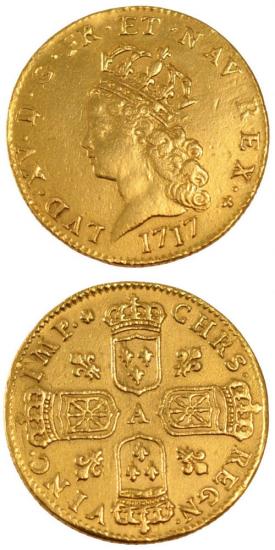 中世フランス ブルボン朝 ルイ15世 AD1715-1774年 ルイドール金貨 美品