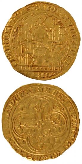 kosuke_dev 中世フランス ヴァロワ朝 ジャン2世 AD1350-1364年 フラン・エキュ金貨 美品