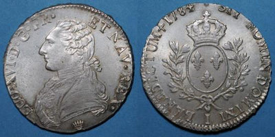 kosuke_dev 中世フランス ブルボン朝 ルイ16世 AD1774-1792年 1784年I エキュ銀貨 美品