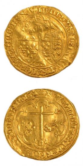 kosuke_dev 中世フランス ヴァロワ朝 ヘンリー6世 AD1422-1453年 フラン金貨 美品