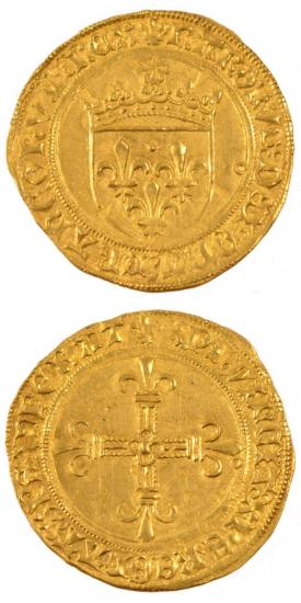 kosuke_dev 中世フランス ヴァロワ朝 シャルル8世 AD1483-1498年 エキュ金貨 準未使用