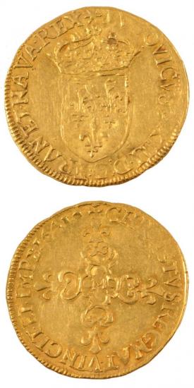 kosuke_dev 中世フランス ブルボン朝 ルイ13世 AD1610-1643年 1641年 エキュ金貨 美品