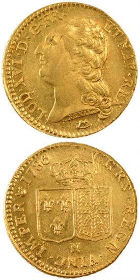 kosuke_dev 中世フランス ブルボン朝 ルイ16世 AD1774-1792年 1786年 ルイドール金貨 準未使用