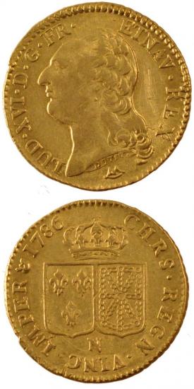 kosuke_dev 中世フランス ブルボン朝 ルイ16世 AD1774-1792年 1786年 ルイドール金貨 美品+