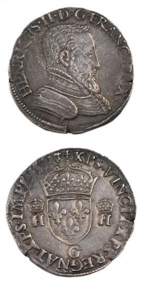 kosuke_dev 中世フランス ヴァロワ朝 アンリ2世 AD1547-1559年 1552年 テストン銀貨 準未使用