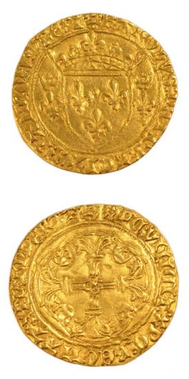 kosuke_dev 中世フランス ヴァロワ朝 シャルル7世 AD1422-1461年 エキュ金貨 美品+