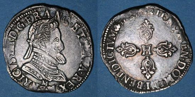 kosuke_dev 中世フランス ブルボン朝 アンリ4世 AD1589-1610年 1606年 1/2フラン銀貨 準未使用