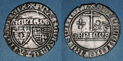 kosuke_dev 中世フランス アンリ6世 1422-1453年 ダングルテール エキュ銀貨 美品