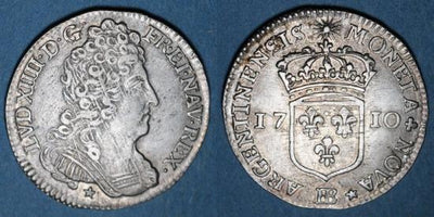 kosuke_dev 中世フランス ブルボン朝 ルイ14世 AD1643-1715年 1710年BB 銀貨