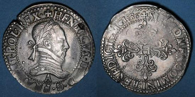 kosuke_dev 中世フランス ヴァロワ朝 アンリ3世 AD1574-1589年 1586年A  フラン銀貨 美品