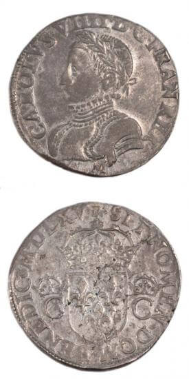 kosuke_dev 中世フランス ヴァロワ朝 シャルル9世 AD1560-1574年 1565年 テストン銀貨 準未使用