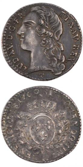 kosuke_dev 中世フランス ブルボン朝 ルイ15世 AD1715-1774年 1769年 1/10エキュ銀貨 美品+