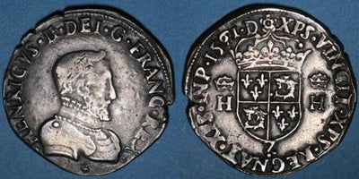 kosuke_dev 中世フランス ヴァロワ朝 シャルル9世 AD1560-1574年 1561年Z テストン銀貨 美品+-美品