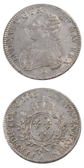 kosuke_dev 中世フランス ブルボン朝 ルイ16世 AD1774-1792年 1785年 エキュ銀貨 美品+
