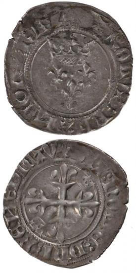 kosuke_dev 中世フランス ヴァロワ朝 シャルル6世 AD1380-1422年 銀貨 美品