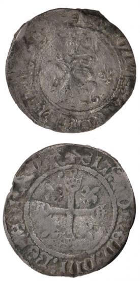 kosuke_dev 中世フランス ヴァロワ朝 シャルル8世 AD1483-1498年 1/2 銀貨 極美品