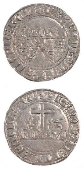 kosuke_dev 中世フランス アンリ6世 1422-1453年 エキュ銀貨 準未使用+