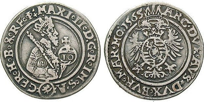 kosuke_dev 神聖ローマ帝国 マクシミリアン2世 1565年 10クロイツァー 銀貨 美品