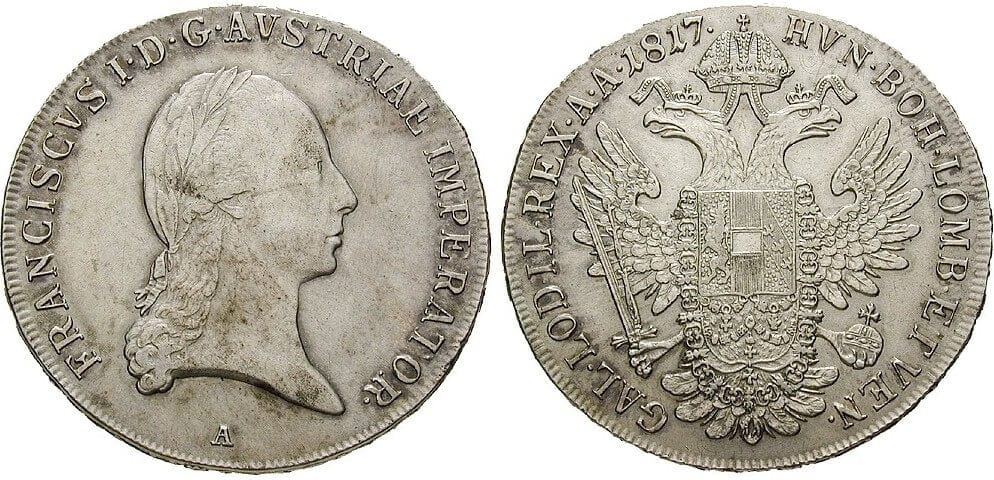 kosuke_dev オーストリア フランツ2世 1817年 ターラー（ターレル） 銀貨 極美品