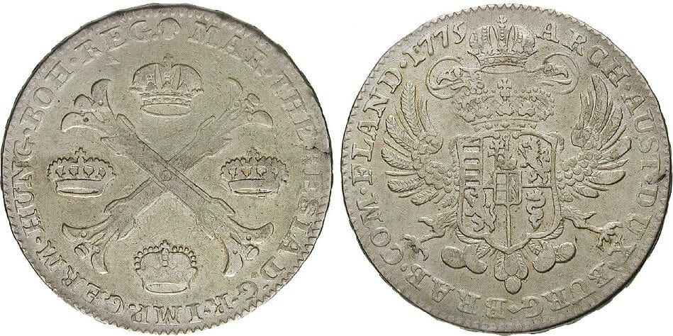 kosuke_dev 神聖ローマ帝国 マリア・テレジア 1775年 クローネターラー 銀貨 美品