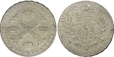 神聖ローマ帝国 マリア・テレジア 1775年 クローネターラー 銀貨 美品