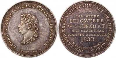 kosuke_dev ハノーバー 1830年 ブラウンシュヴァイク=カレンベルク ゲオルグ4世 ターラー銀貨 極美品-美品