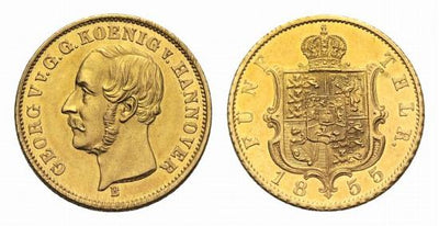 kosuke_dev ハノーバー 1855年B ゲオルグ5世 5ターレル金貨 美品