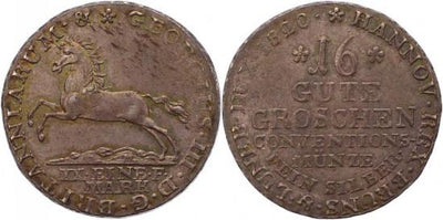 kosuke_dev ハノーバー 1820年 ブラウンシュヴァイク=カレンベルク ゲオルグ3世 16ペニー銀貨 未使用