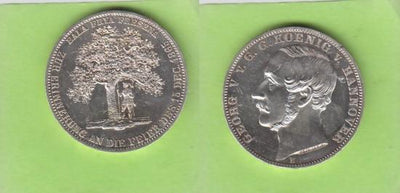 kosuke_dev ハノーバー 1865年 アップシュタールスブーム ゲオルグ5世 ターレル銀貨 未使用-極美品