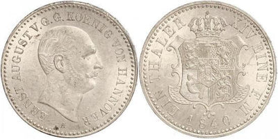kosuke_dev ハノーバー 1840年A ブラウンシュヴァイク=カレンベルク エルンスト ターレル銀貨 未使用-極美品